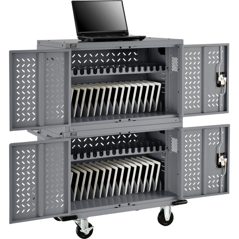 Carro de carga de 32 dispositivos Global Industrial ™ para Chromebooks y tabletas gris