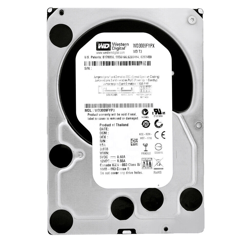 Western Digital WD3009FYPX 3 TB SATA III 64 MB 5400 RPM 3,5" pulgadas