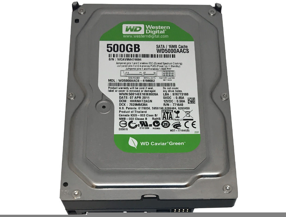 Western Digital (WD5000AACS) 500GB 16MB Cache SATA 3Gb/s 3/5 Desktop Hard Drive