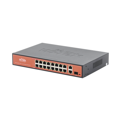 SWITCH NO ADMINISTRABLE 16 PUERTOS POE FAST, 2 UPLINK GIGABIT, 1 SFP