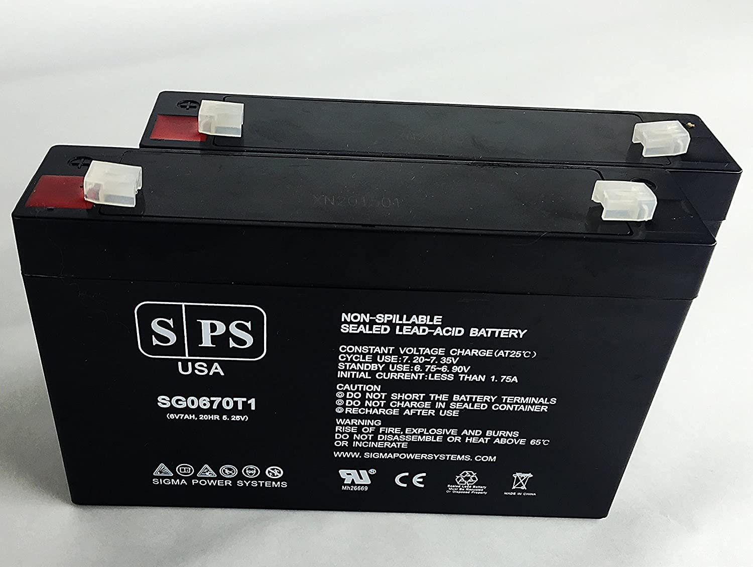 SPS BATERÍA de reeplazo para AJC-C7S 6V 7Ah paquete de 2 baterías.