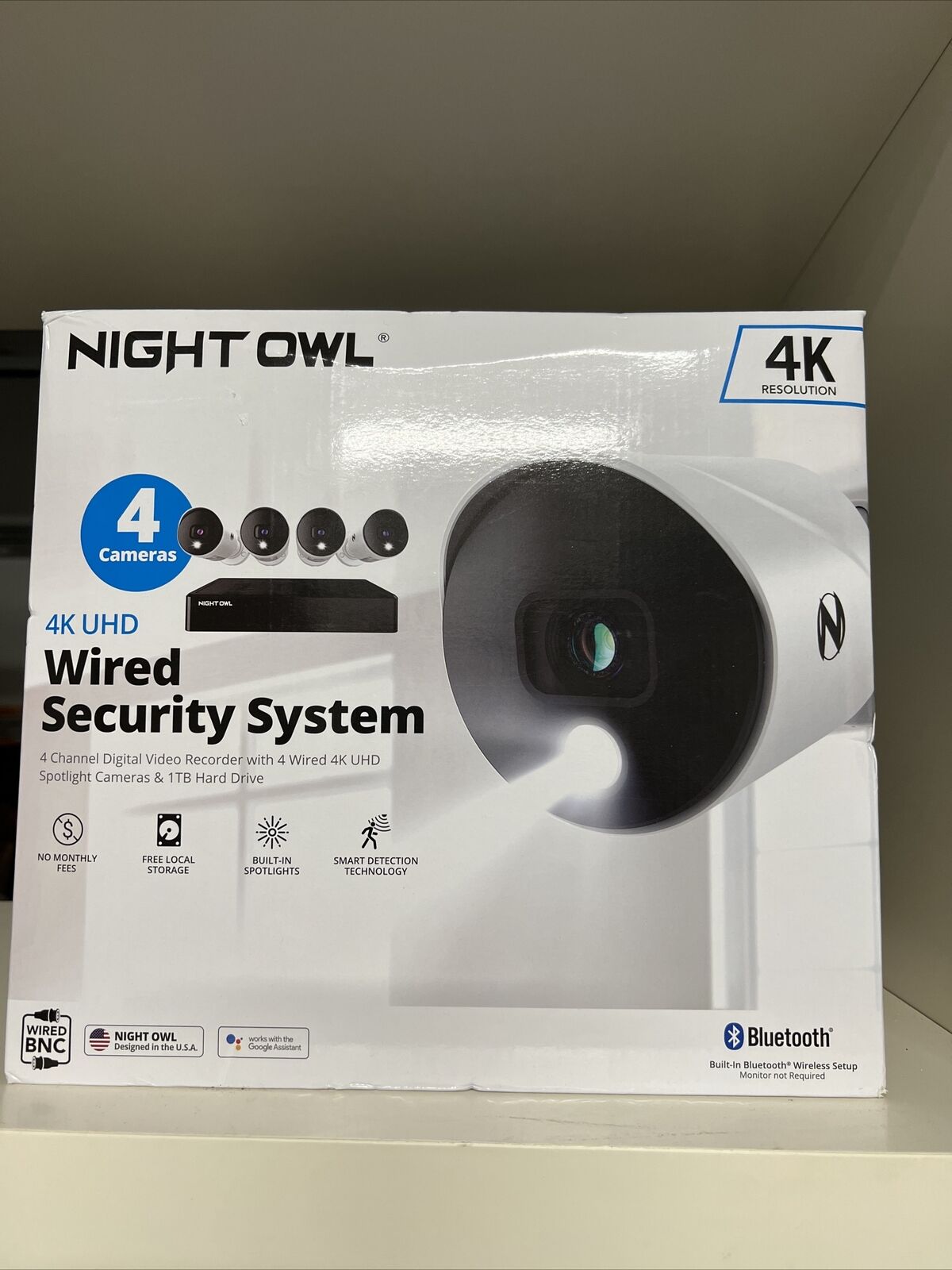 Night Owl Sistema de cámara de seguridad para el hogar de video Bluetooth de 10 canales con 3 camaras 1080p HD sin cables, cámaras interiores y exteriores con audio de 2 vías y disco duro de 1 TB (ampliable hasta 10 cámaras)