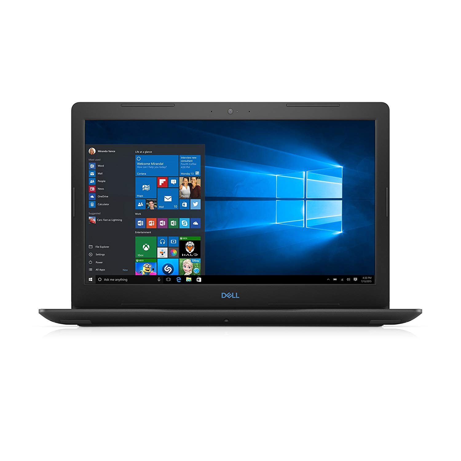 Dell Gaming Laptop - 15 Pulgadas FHD, 8th Gen Intel Core i7-8750H CPU 16GB RAM, 256GB SSD Mas 1TB HDD NVIDIA GeForce GTX 1050TI, Windows 10 Home - Color: Negro.