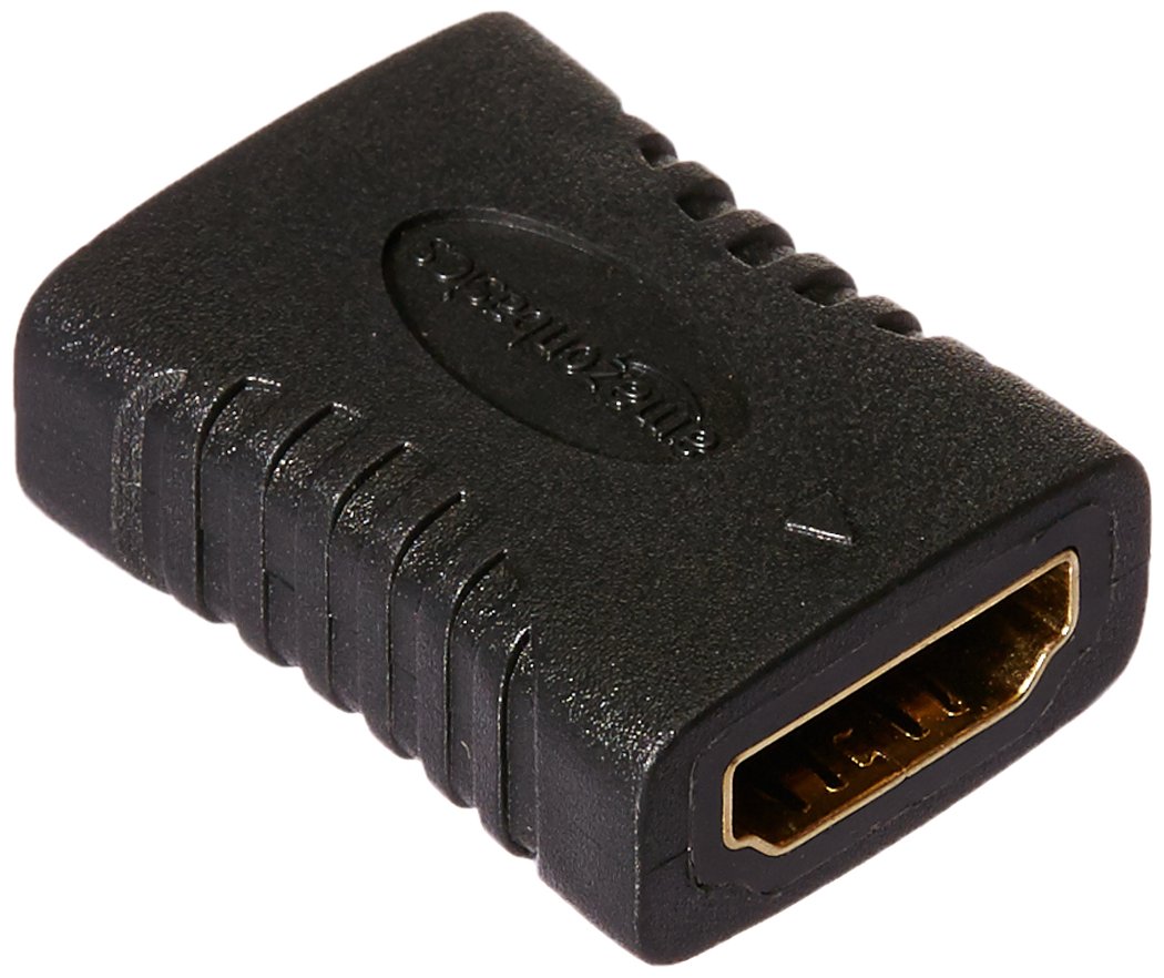 AmazonBasics HDMI Female to Female Coupler Adapter (2 Pack) 29 x 22mm Black.