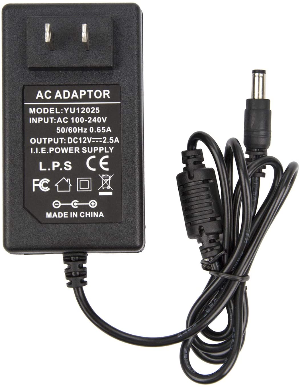 Adaptador de corriente de 12 V 2.5 A – Coolm AC 100-240 V a DC 12 V 2500 mA Fuente de Alimentación Cargador de Transformador 12 V/2.5 A para 12 V analógico DVR NVR HVR CCTV/luces de tira LED RGB