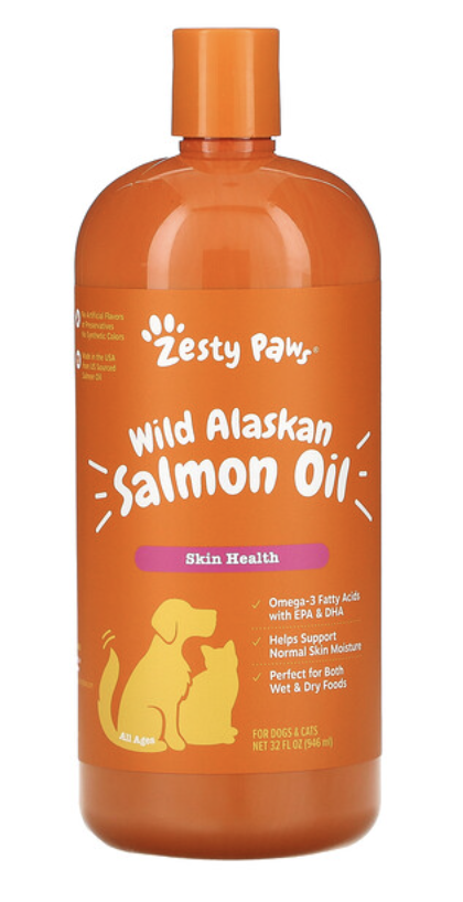 Zesty Paws, Wild Alaskan Salmon Oil for Dogs & Cats, Skin Health, All Ages, 32 fl oz (946 ml)