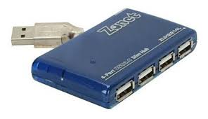 HUB ZONET USB 4 PUERTOS 480 MBITS AZUL ZUH2214L