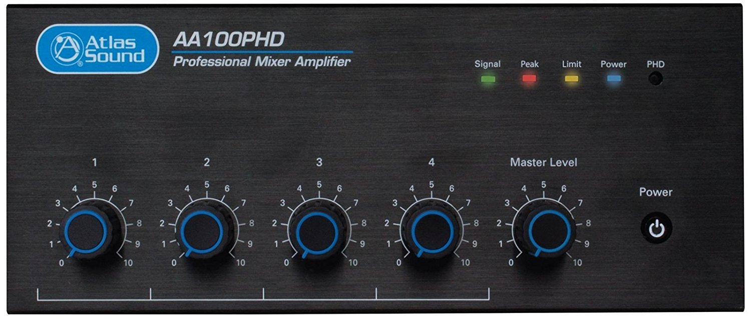 Atlas Sound AA100PHD 100w 4 Input Mixer Amplifier