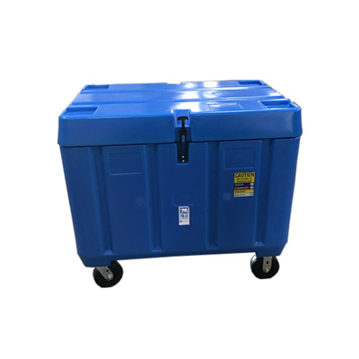 11 cu ft Insulated HDPE Dry Ice Bin w/ Hinged Lid & Caster Wheel (PB11DXX)