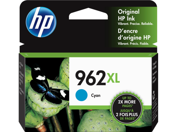 HP 962XL High Yield Cyan Ink Cartridge, 3JA00AN#140