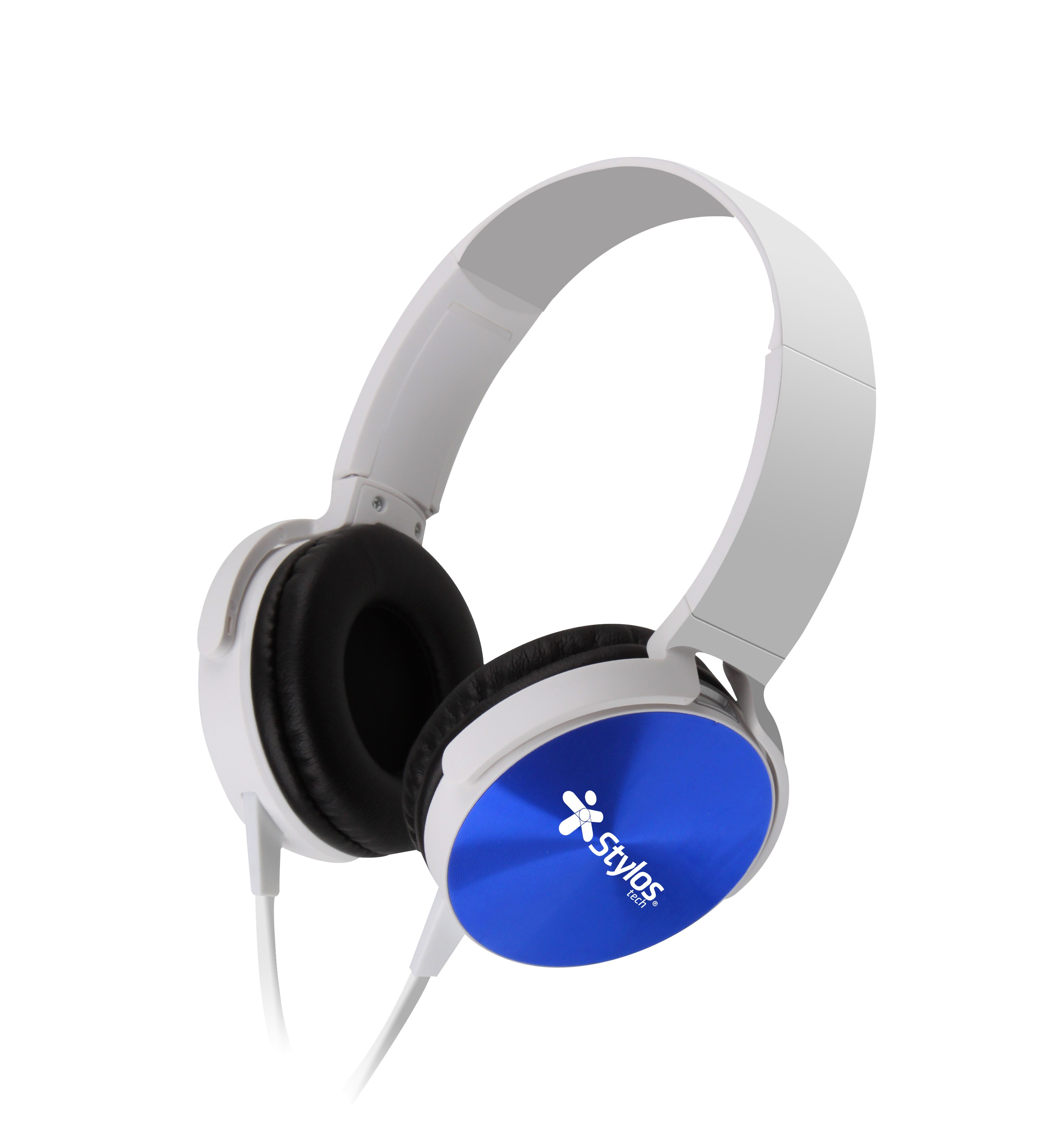 STYLOS MM STSDSX1W AUDIFONOS TIPO DIADEMA BLANCO/AZUL 3.5mm cable 1.5 mts ALTAVOZ 40mm