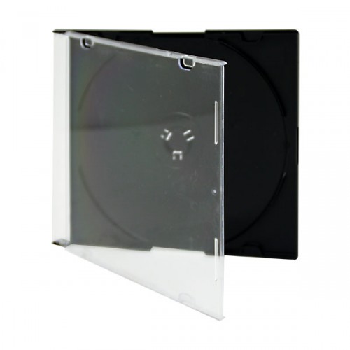 Maxtek Ultra Delgada 5.2 mm Slim CD Jewel Case  negro transparente Bandeja 100 pack.