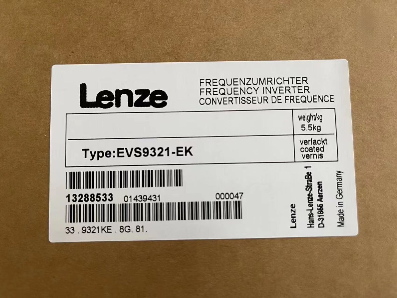 INVERSOR SERVO DE LENZE EVS9321-EK EVS9321EK
