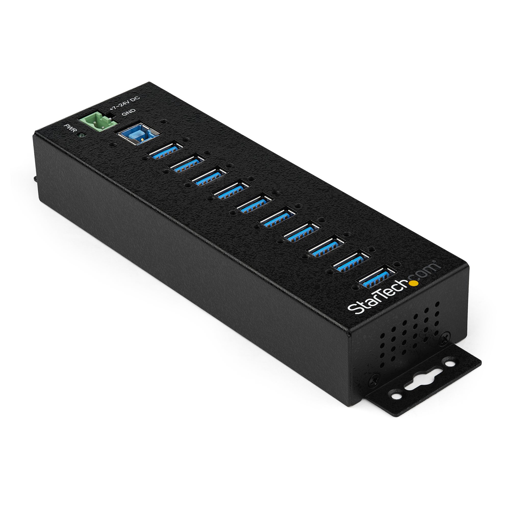 Hub Concentrador USB de 10 Puertos con Adaptador de Corriente con Protección contra Descargas de 350W HB30A10AME