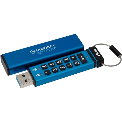 Kingston 8GB IronKey Keypad 200 USB 3.2 Gen 1 Flash Drive IKKP200/8GB