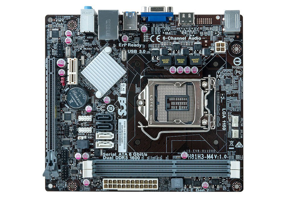 TARJETA MADRE ECS H81H3-M4 2DDR3 2PCIe GIGALAN USB3 HDMI SOC 1150 Caja