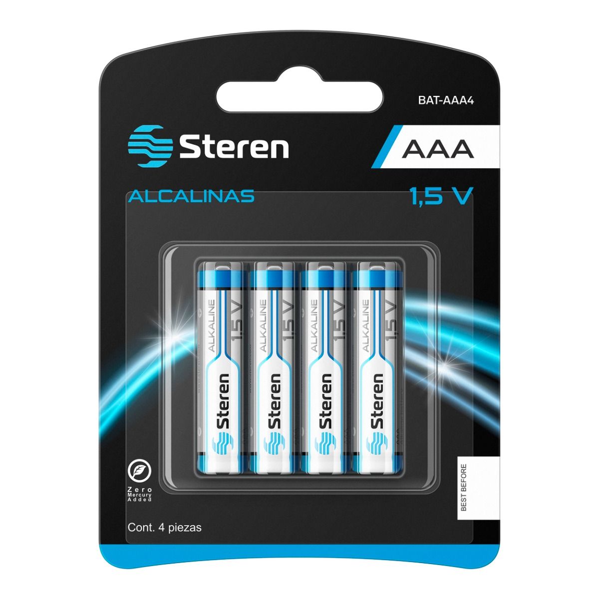 PAQUETE DE 4 PILAS|| STEREN ALACALINAS|| AAA