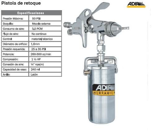 PISTOLA PARA PINTAR RETOQUE DETALLE MARCA ADIR 661-B