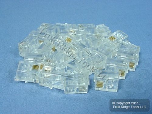 25-Leviton-Replacement-Telephone-Line-Cord-Plug-Ends-RJ11-Modular-Phone-C0257-C