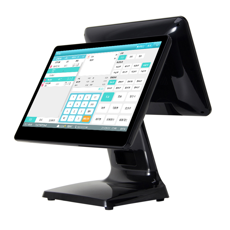 Dual Screen All In One PC 15 inch Touch Screen POS Terminal Machine Windows 10