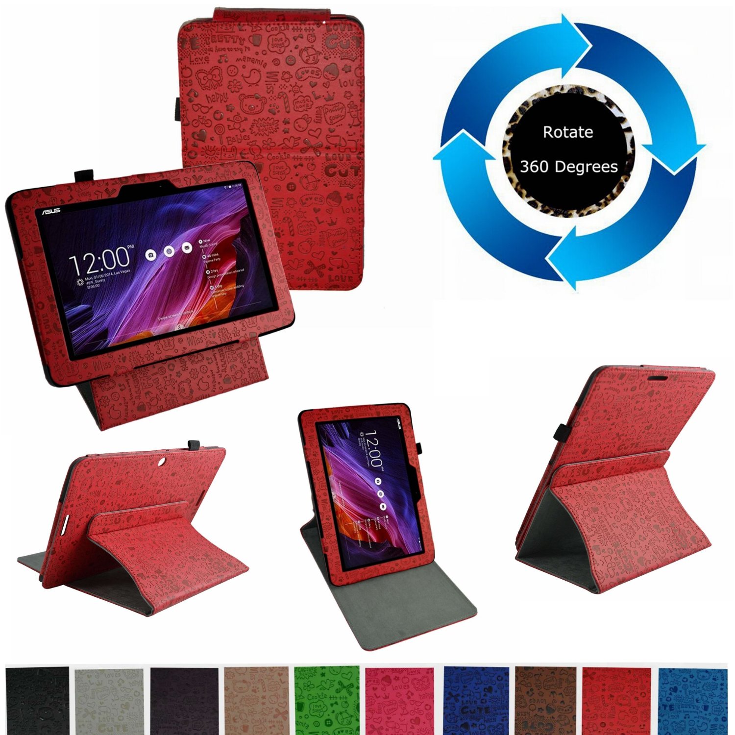 Case for 10.1" ASUS Transformer Pad TF103C Android Tablet Red