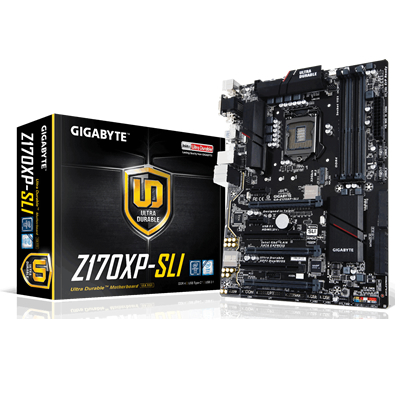 GIGABYTE MB GA-Z170XP-SLI-LA i7/5 S1151 Z170 DDR4 PCIE ATX  INTEL Z170 EXPRESS CHIPSET 1.4 x DDR4 DIMM   64 GB OF SYSTEM MEMORY 1.REALTEKÂ® ALC1150 CODEC
