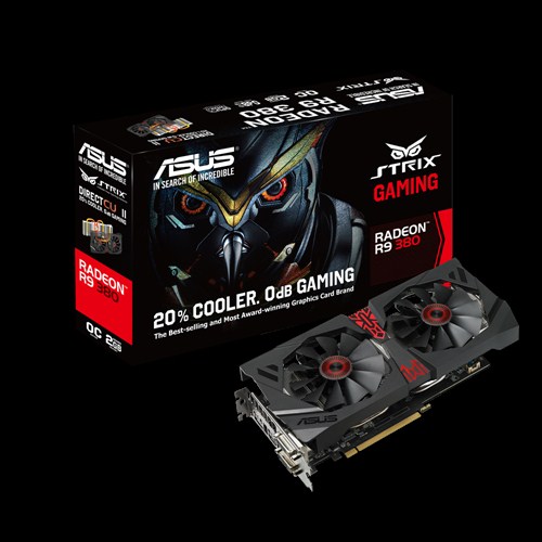 ASUS VCX STRIX-R9380-DC2OC-4GD5-GAMING, AMD RADEON R9 380, PCI EXPRESS 3.0, OPEN GL 4.4, GDDR5 4GB, DVI OUTPUT X 1, HDMI X 1, DISPLAY PORT X 1
