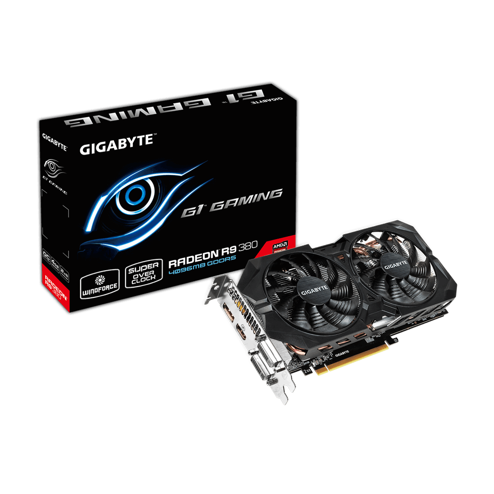 GIGABYTE VC GV-R938G1 GAMING-4G, CHIPSET RADEON R9 380, 4GB GDDR5, PCI-E 3.0, MAX RESOLUTION 4096 X 2160, MULTI VIEW 4, DUAL-LINK DVI-D / HDMI / DISPLAY PORT*3