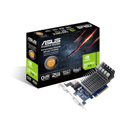 ASUS VC 710-2-SL-CSM, NVIDIA GEFORC GT 710, PCI EXPRESS 2.0, OPEN GL 4.4, DDR3 2GB, MULTI VIEW D-SUB/DVI/HDMI
