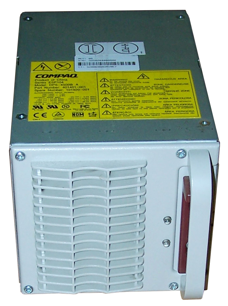 Compaq 450-Watts AC 100-240V Redundant Hot-Plug Power Supply with Active Power Factor Correction for ProLiant DL580 G1 Server Mfr P/N 105739-291