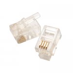 Modular Plug, 4P4C - Flat Cable - Stranded Wire - Gold Flash - 1