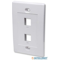 TAPA DE PARED INTELLINET FACEPLATE PLACA 2 PUERTOS BLANCO