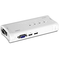 KVM SWITCH TRENDNET TK-407K USB/VGA/4 PUERTOS INCLUYE CABLES DESMONTABLES DE 1.2 M