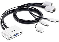 KVM SWITCH TRENDNET TK-217I USB/VGA DE 2 PUERTOS INCLUYE CABLES FIJOS DE 77 CM