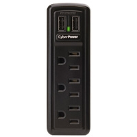 SUPRESOR DE PICOS PORTATIL SURGE FAMILIA PROFESIONAL 3 CONTACTOS, 2 USB, 918 JOULES, FILTRO DE RUIDO