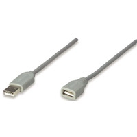 CABLE USB 1.1 EXTENSION MANHATTAN 1.8 MTS TIPO A MACHO - A HEMBRA GRIS