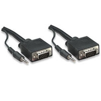 CABLE SVGA MANHATTAN HD15 1.8M 8MM  CON AUDIO 3.5MM M-M MONITOR PROYECTOR