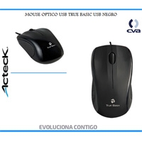 MOUSE OPTICO TRUE BASIC MO-130 2 BOTONES MAS SCROLL ALAMBRICO 800 DPI USB NEGRO