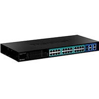 SWITCH POE TRENDNET TPE-224WS 24 PUERTOS POE 10/100 MBPS/4GIGABIT/4POE/2 RANURA SFP/ADMINISTRABLE