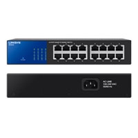 SWITCH LINKSYS METALICO P/ RACK O ESCRITORIO LINKSYS 16 PTOS GIGABIT AUTOSENSING SE3016