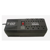 REGULADOR VICA T-02 DE 1200VA/700W 8 CONTACTOS PROTECTOR DE LINEA TELEFONICA GARANTIA 5 A?OS