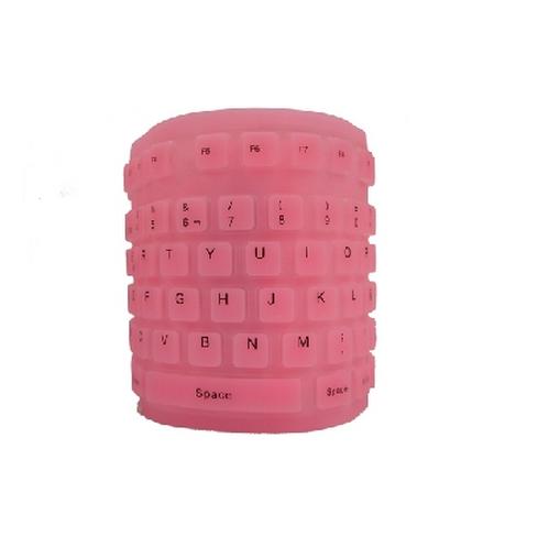 TECLADO FLEXIBLE USB Y PS2 ROSA