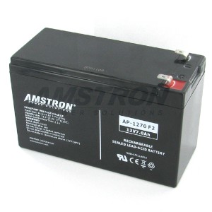 Amstron 12V/7Ah Sealed Lead Acid Battery with F2 Terminal for CSB GP1270 F2 Battery
