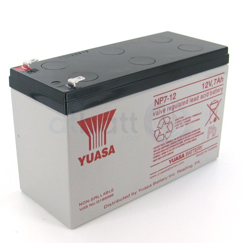 Yuasa NP7-12 12V/7Ah VRLA SLA Battery with F2 Terminal