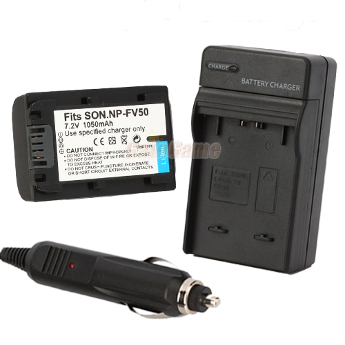 NP-FV50 NPFV50 Battery + Charger for SONY V Series NP-FV30 NP-FV70 NP-FV100