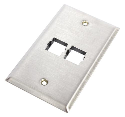M12SP: SYSTIMAX Stainless Steel Type Flush Mounted Faceplate, Two Port