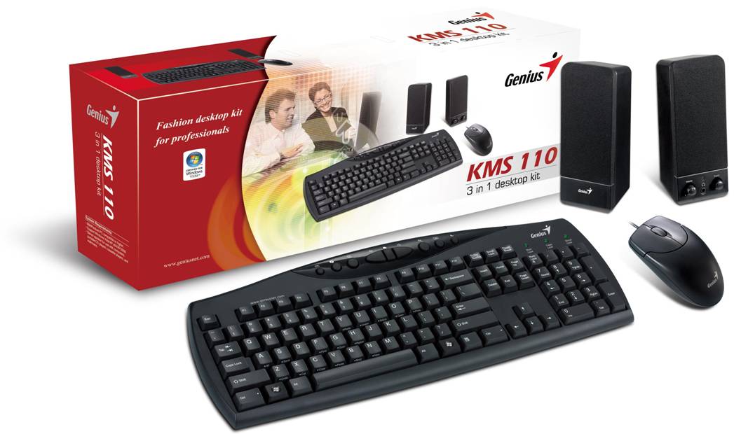 KIT 3 EN 1 DE TECLADO MOUSE Y BOCINAS GENIUS PS2