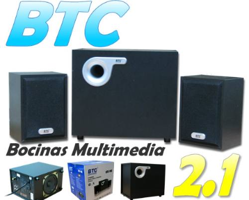 BOCINAS BTC 3 PIEZAS 10Q 2.1 NEGRAS