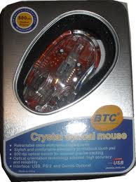 MOUSE BTC CRYSTAL OPTICO USB