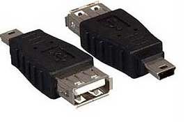 USB A Female - Mini B (5pin) Male